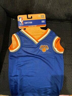 NBA Dog Knicks Blue & Orange Sleeveless Pet Jersey